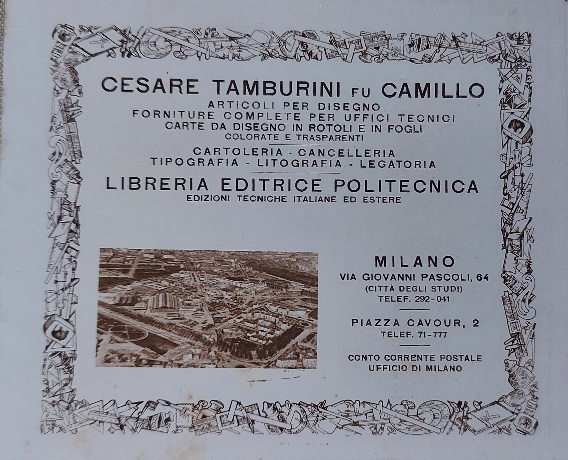 Cesare Tamburini fu Camillo. Articoli per disegno (pieghevole pubblicitario)